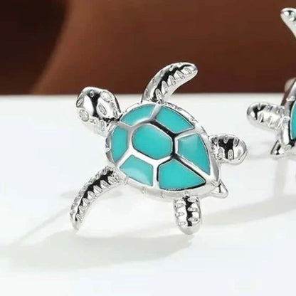 NEW! Small, 'Silver' Sea Turtle Earrings