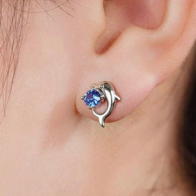 NEW! Tiny 'Silver' Dolphin Earrings