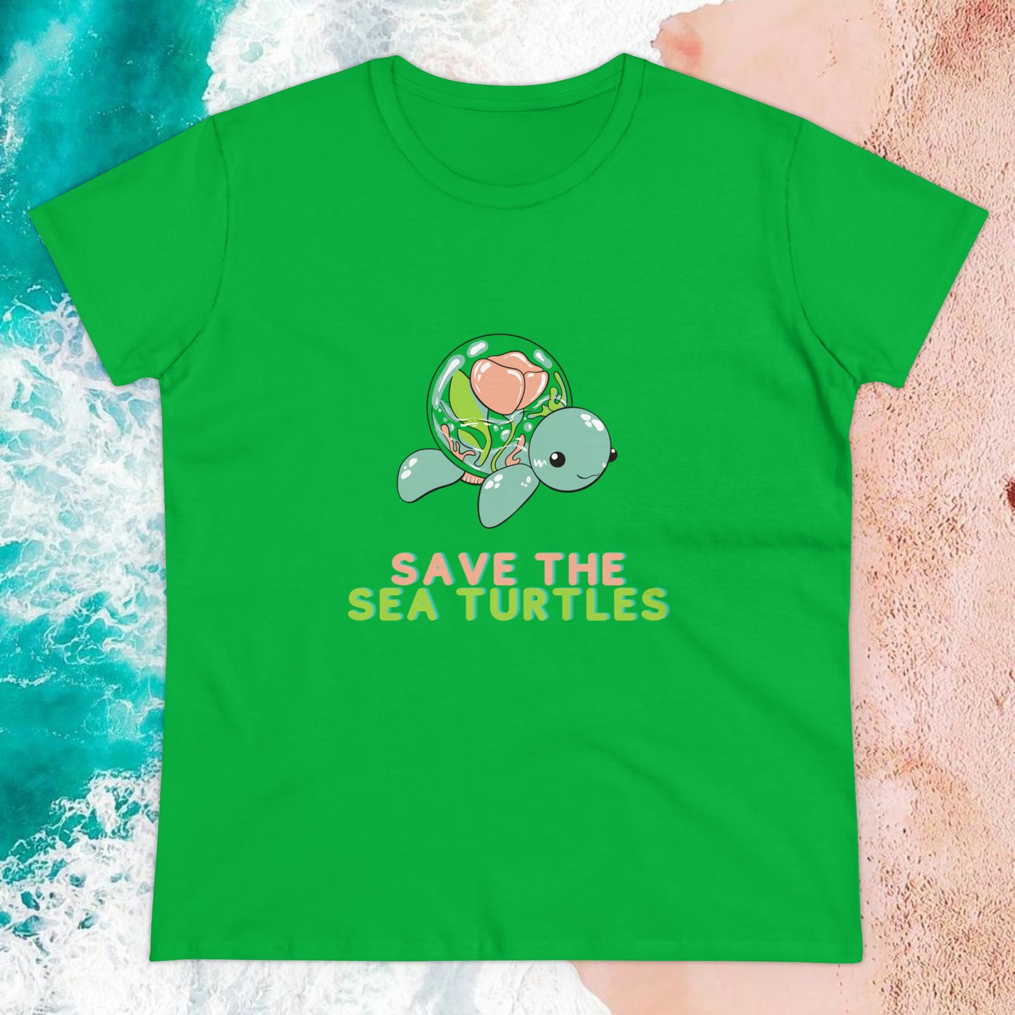 "Save the Sea Turtles" Semi-Fitted Graphic Tee (6 colors)