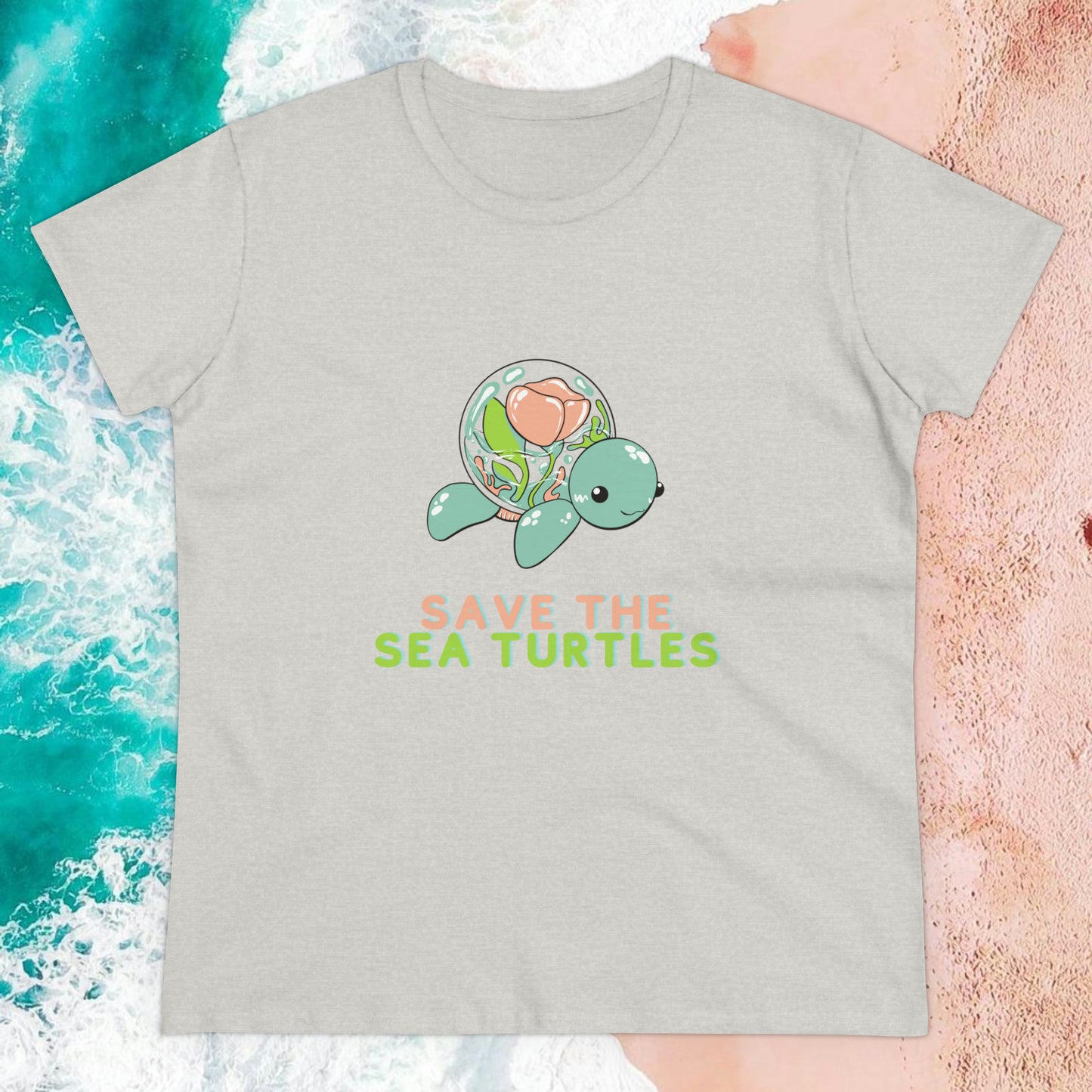 "Save the Sea Turtles" Semi-Fitted Graphic Tee (6 colors)