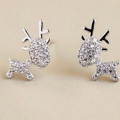 Silver Deer Earrings in Sterling Silver
