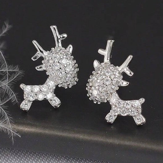 Silver Deer Earrings in Sterling Silver