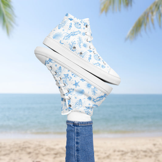 "Under the Sea" Women’s high top canvas shoes