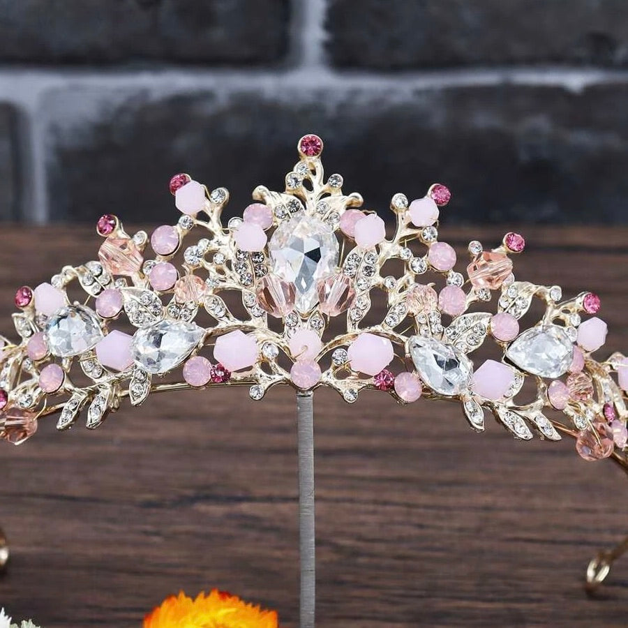 Coral Floral Crown in Pink or Silver