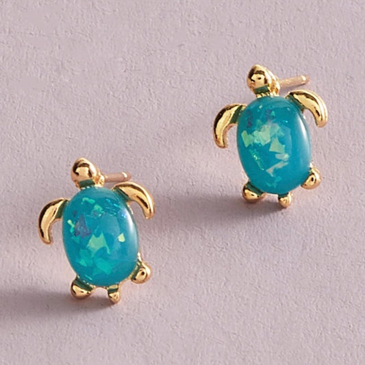 Opalescent Sea Turtle Earrings (2 colors)