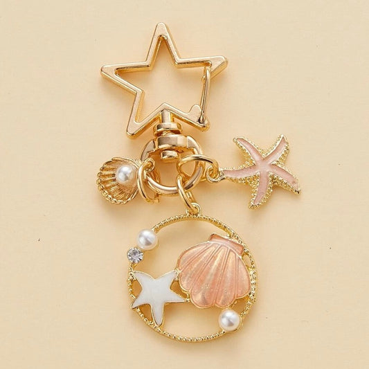 Gold Starfish Keychain