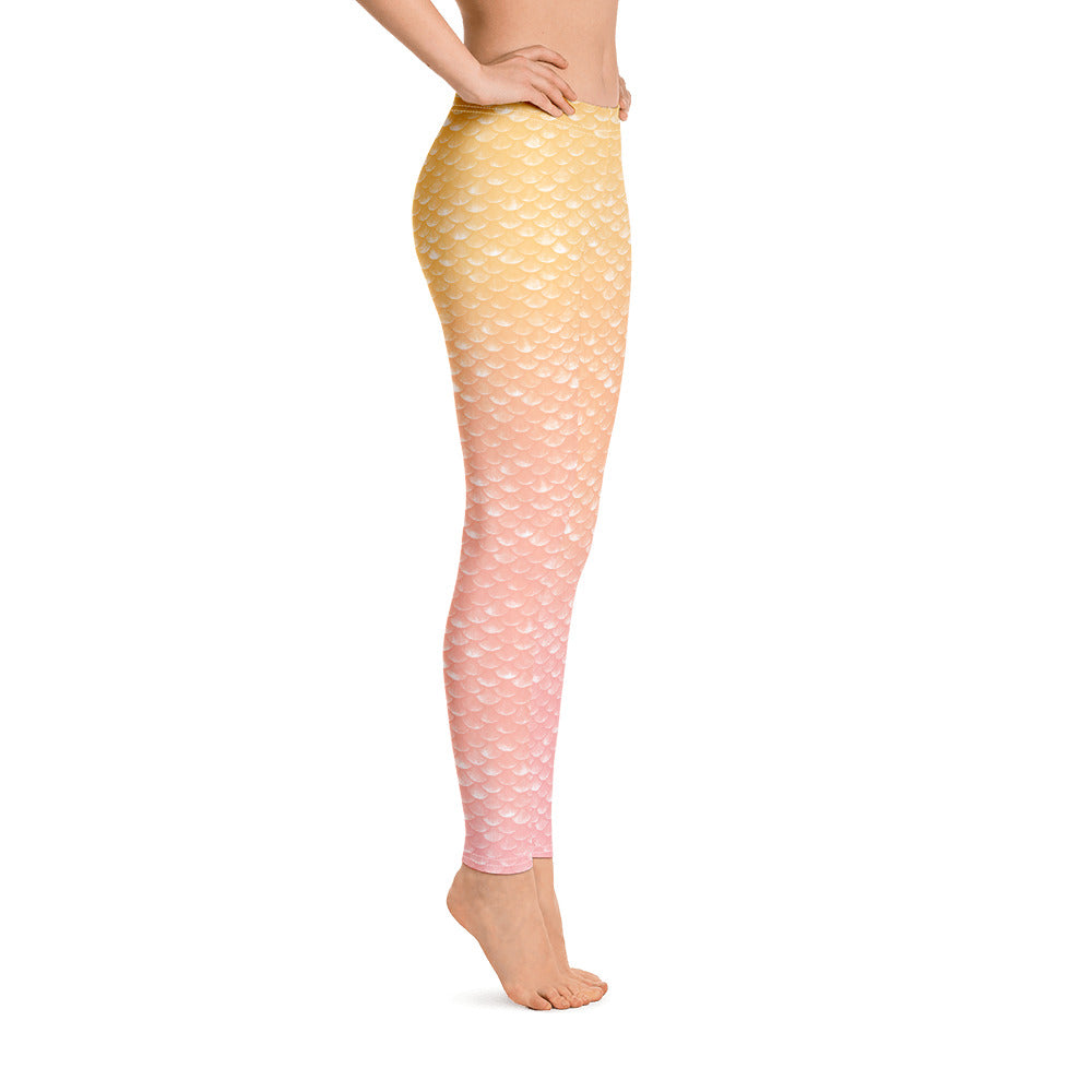 Merbabe Mermaid Yoga Leggings (Lemonade)